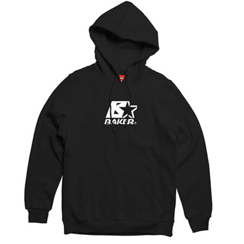 Baker B Star Pullover Hooded Sweatshirt Black Medium