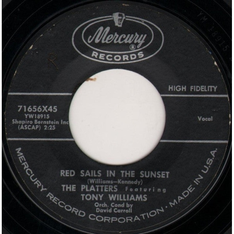 Platters, The  Red Sails In The Sunset / Sad River Vinyl 7″ Record *Used 1960 Release*