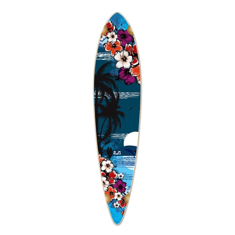 Punked Pintail Tropical Night Longboard Deck Deck