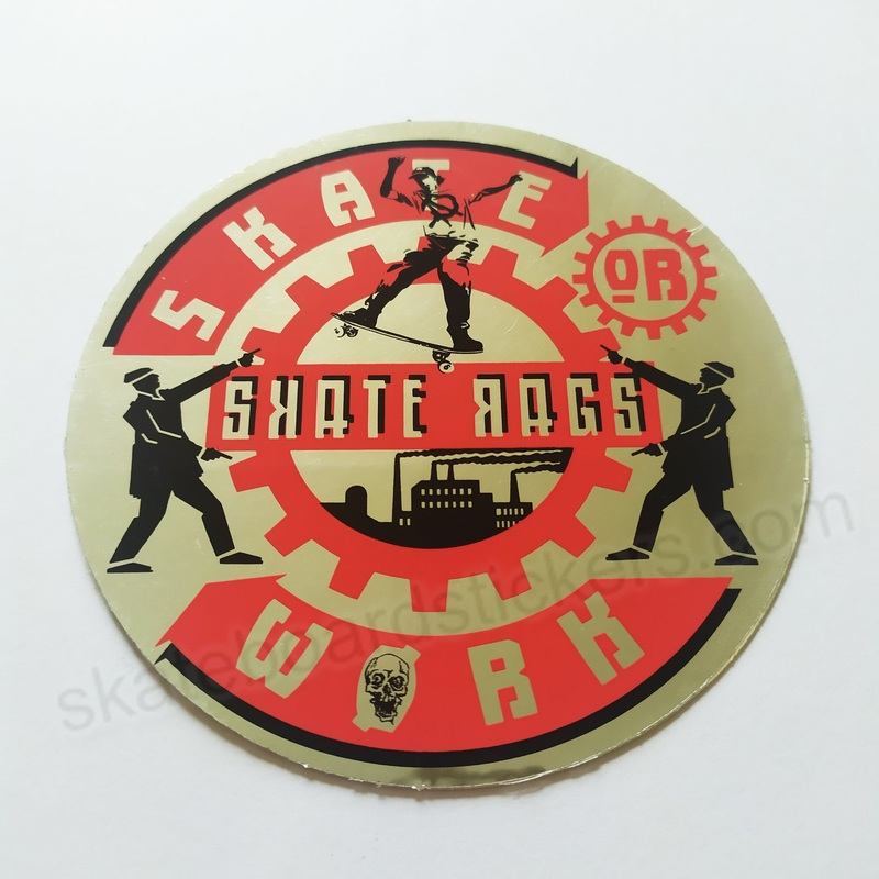 Skate Rags Clothing Old Skateboard Sticker