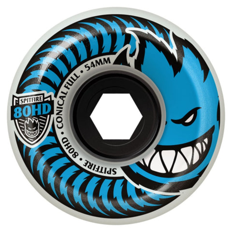 Spitfire 80HD Charger Conical Full Skateboard Wheels 56mm – Clear/Blue Clear/Blue