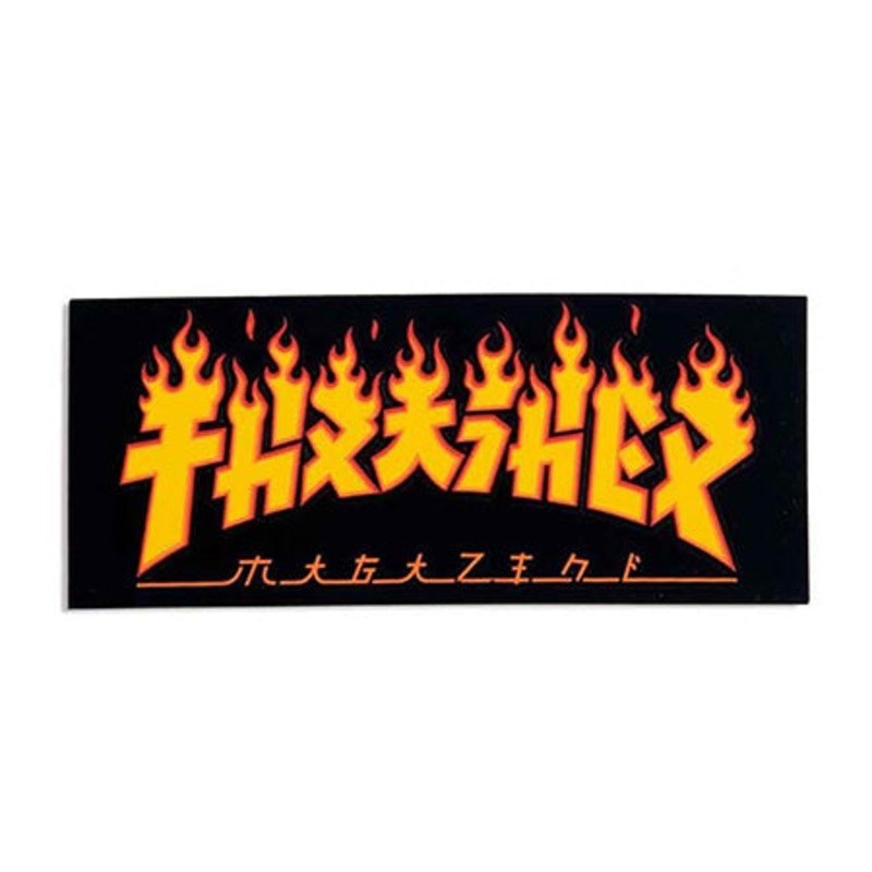 Thrasher Magazine Godzilla Flame Sticker Black 1.5″