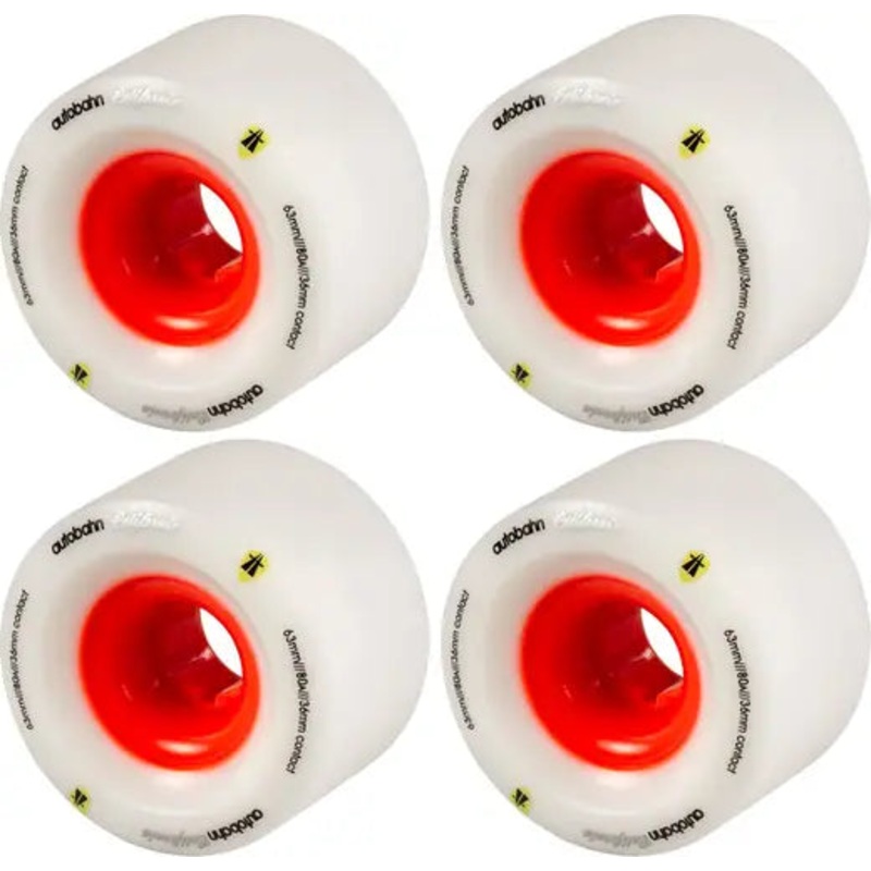 Autobahn Wheels The California White 80a 63mm Skateboard Wheels