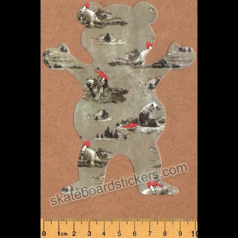 Grizzly Griptape Hunting Lodge Bear Skateboard Sticker