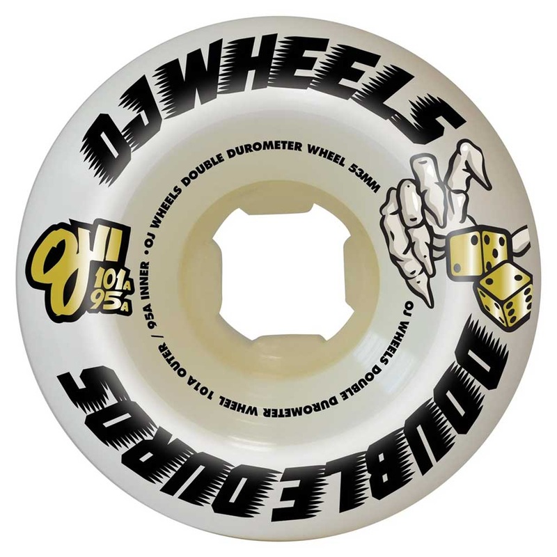 OJ Wheels Team Double Duro 53mm101A/95A White Mini Combo