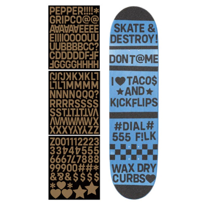 Pepper Alphanumeric Custom Griptape Kit 9.5″ x 33.5″