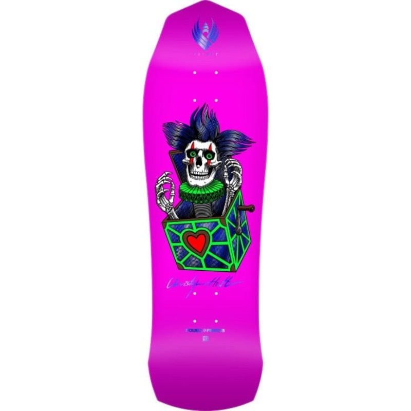 POWELL PERALTA CHRIS HIETT SKULL PINK & GREEN W/ BLUE FOIL 9.5″ FLIGHT SKATEBOARD DECK