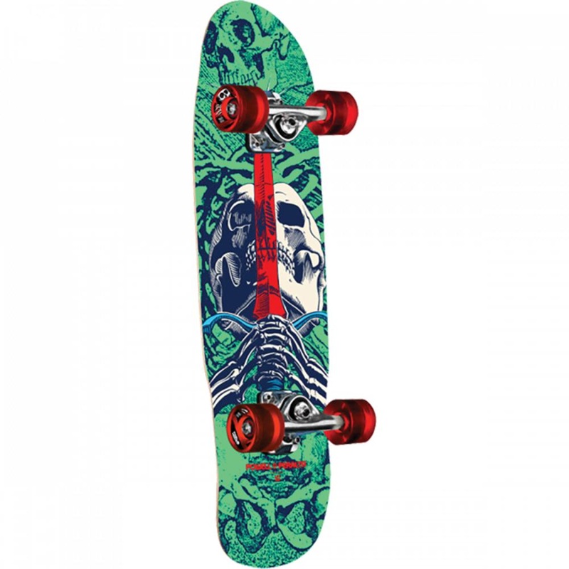 Powell Peralta Skull And Sword Mini 8.0″ Mint/Navy Skateboard