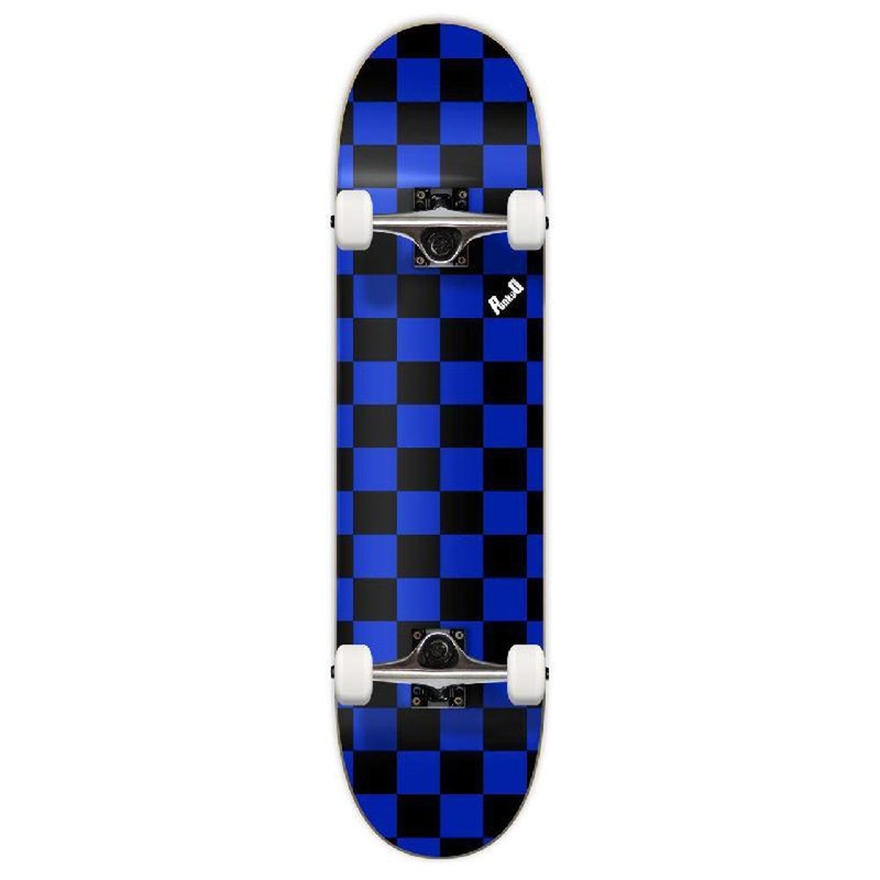Punked Graphic Complete Skateboard – Checker Blue Complete