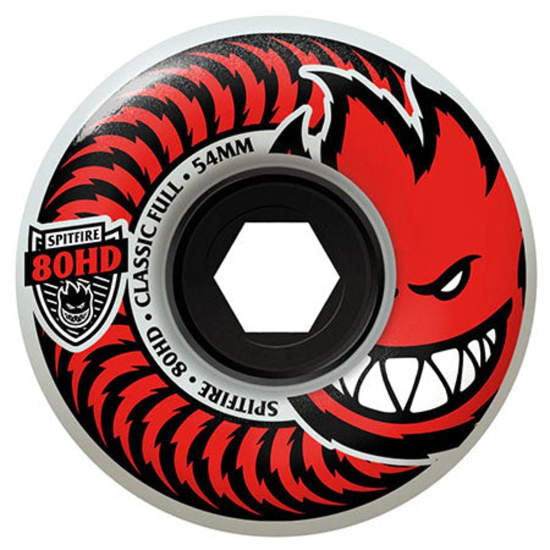 Spitfire 80HD Chargers Classic Full Wheels Clear/ Red 54mm