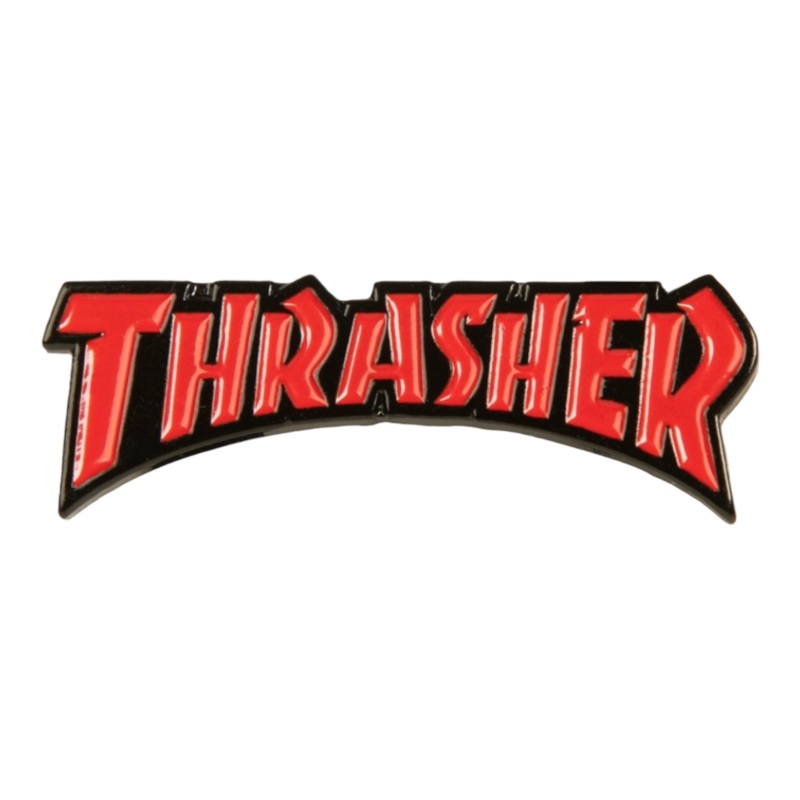 THRASHER LAPEL PIN BLACK/RED OS