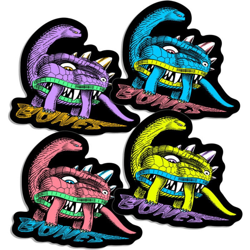 BONES WHEELS “DINO-SORTAS” 3″ STICKER Purple