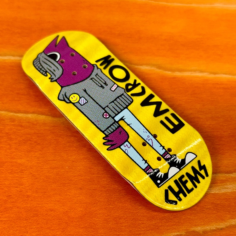 Chems Emcrow (Yellow Bottom Ply) Fingerboard Deck 32mm Mid-Pro Popsicle