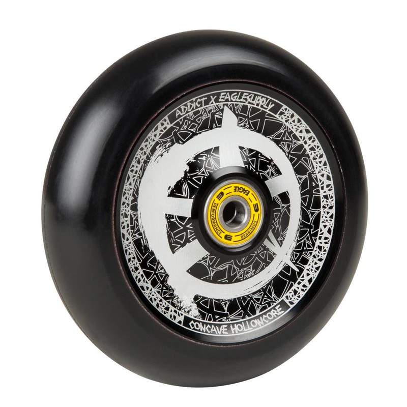 Eagle Supply – 115mm – Radix Addict Full Hollowtech Hard Wheel – Black / Black (Sold Individually)