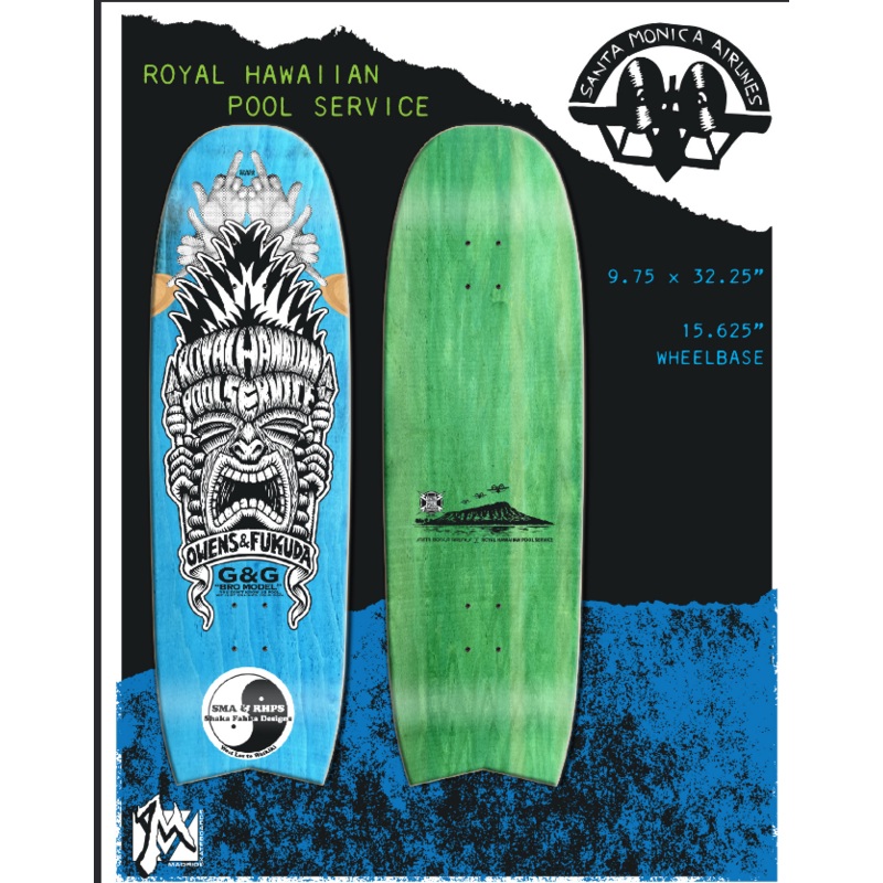 **Pre-Order** SMA Owens & Fukuda Hawaiian 9.75″ Skateboard Deck