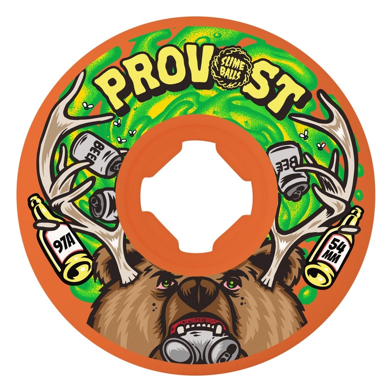 54mm Collin Provost Beer Vomit Mini 97a Slime Balls Skateboard Wheels Orange 54mm