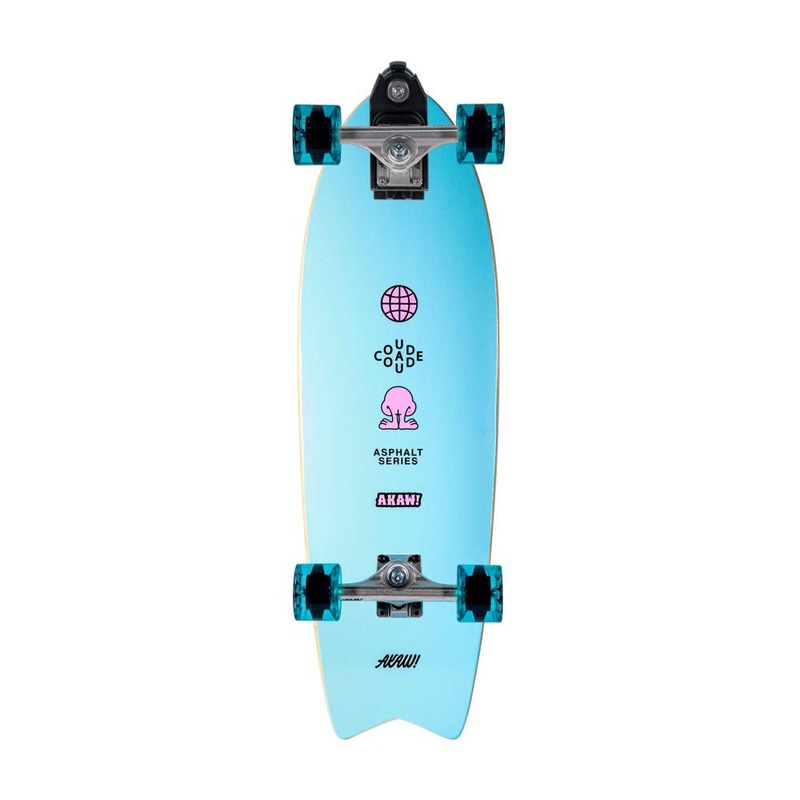 AKAW! Concrete Wave Blue 32″ Surfskate Longboard