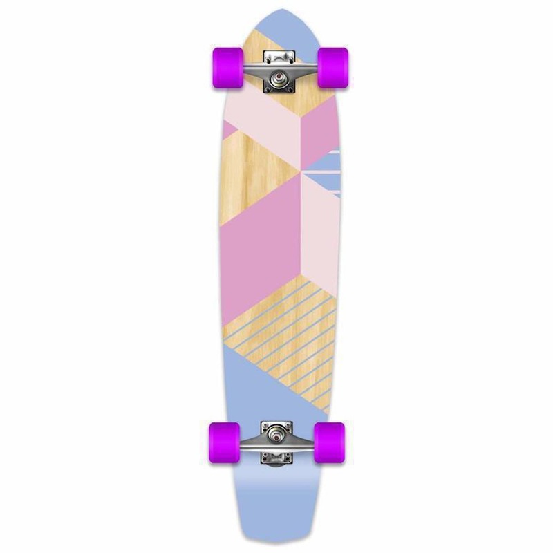 Geometric Purple 36″ Slimkick Longboard from Punked – Complete Complete