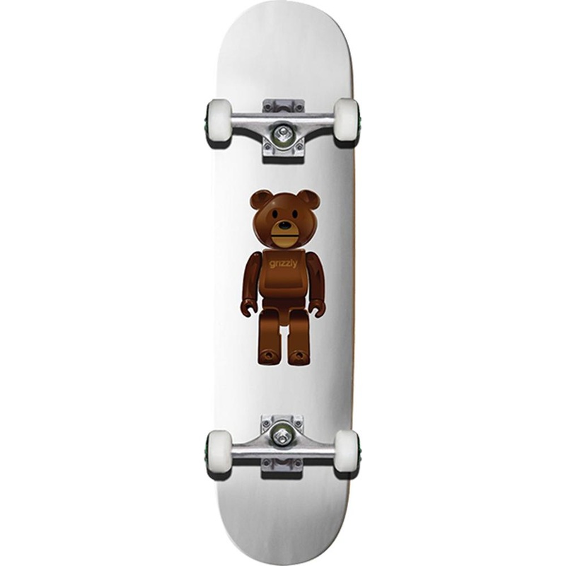 Grizzly No Batteries White 7.75″ Complete Skateboard Complete