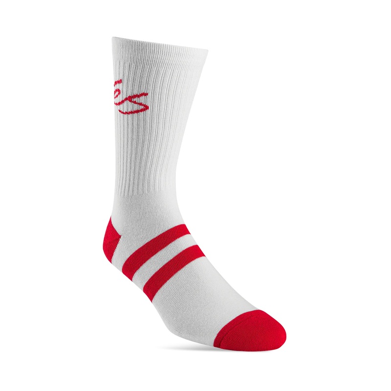 S Script Stripe Crew Sock – White