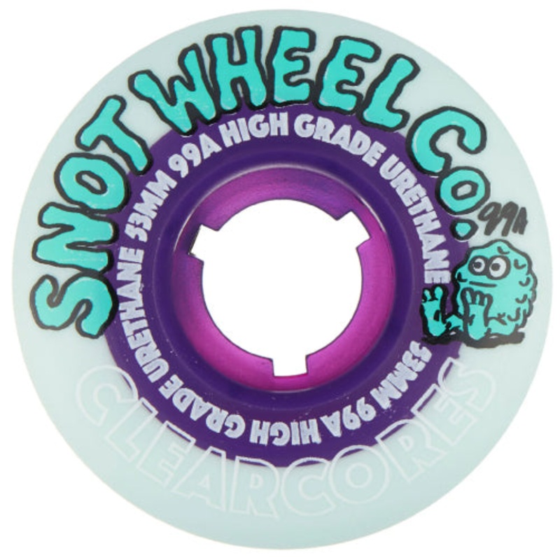 Snot Clear Core Wheels Teal/Clear Purple 53MM 99A 53mm