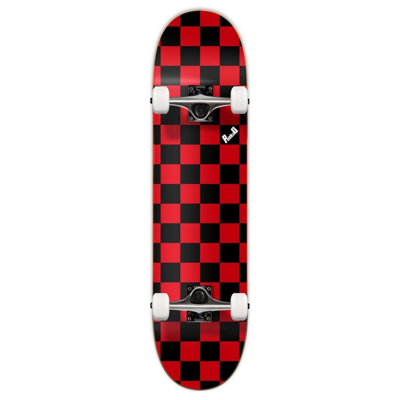 Yocaher Graphic Complete Skateboard – Checker Red Complete