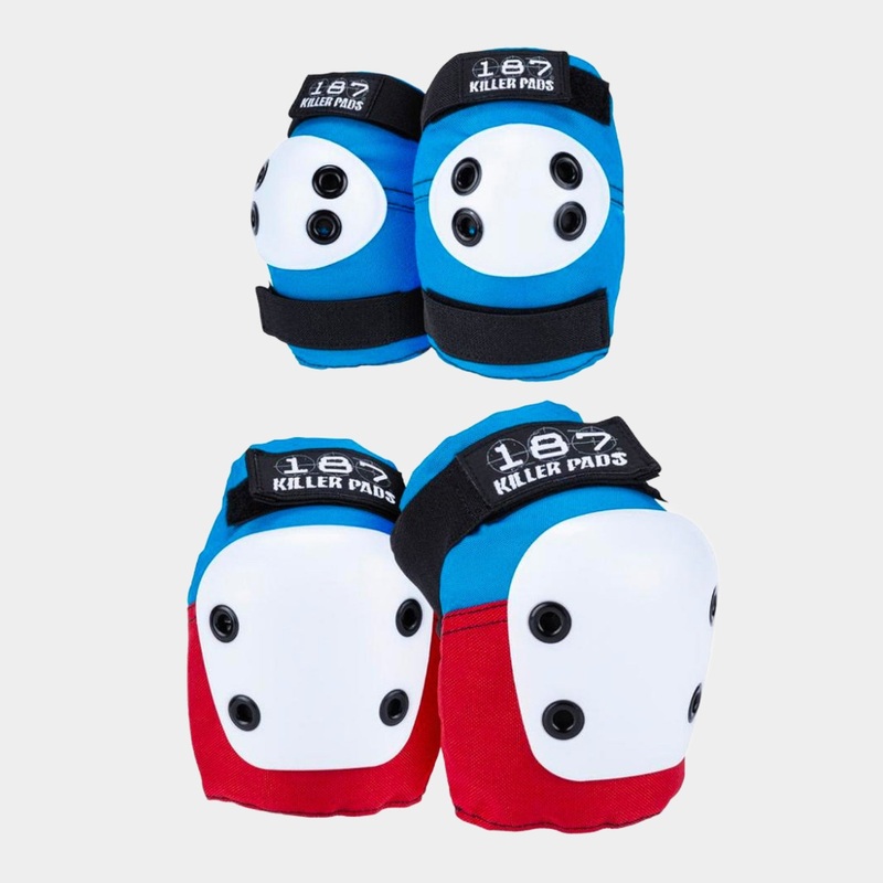 187 Killer Pads Combo Pack Knee & Elbow – Red / White / Blue Adult XS