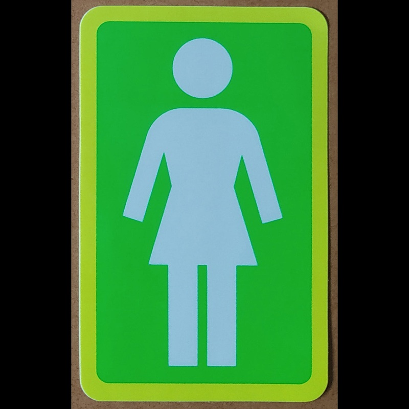 Girl Skateboard Sticker – Yellow/Green/White