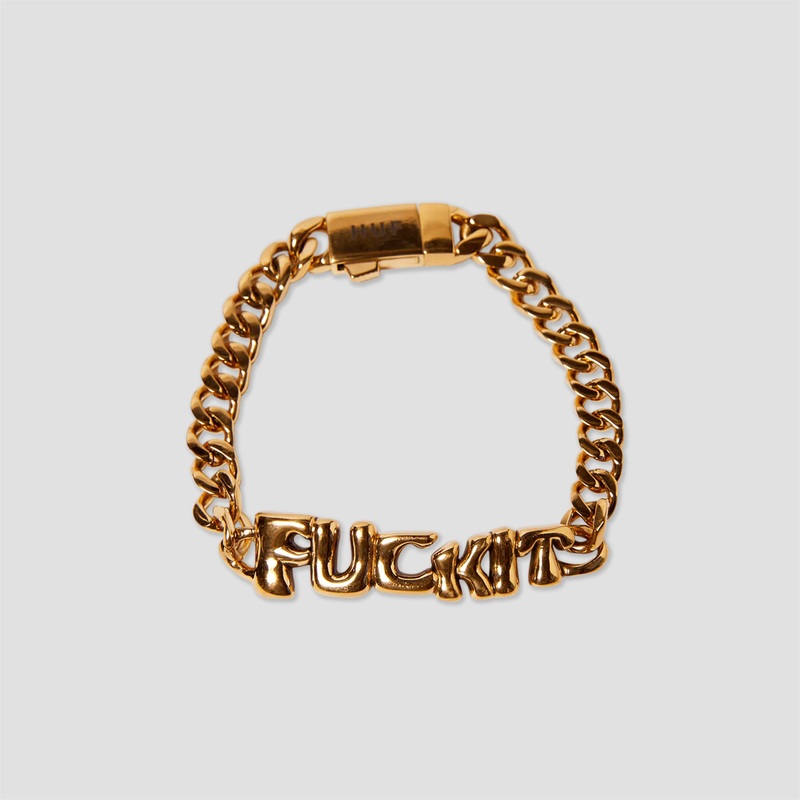 HUF Fuck It Warped Id Bracelet Gold S/M