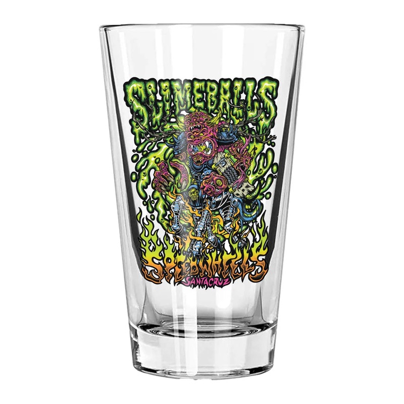 Santa Cruz Slime Balls Dirty Donny Pint Glass Clear 16oz