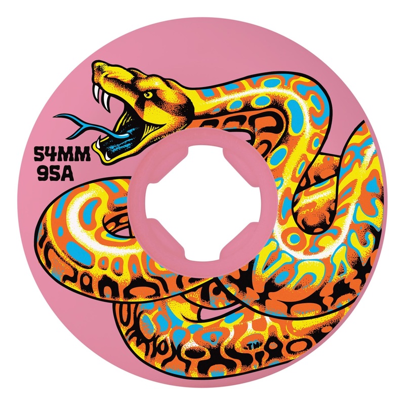 54mm Jeff Kendall Snake Pink 95a Slime Balls Skateboard Wheels Pink 54mm