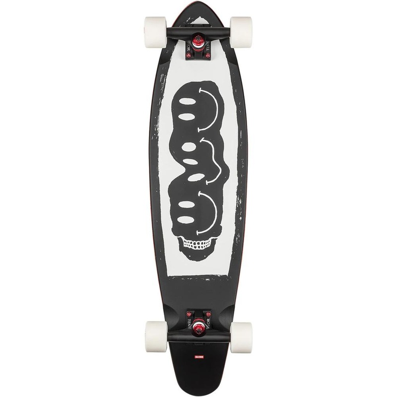 Globe Bells Black/White/Red 34″ Kicktail Longboard Complete