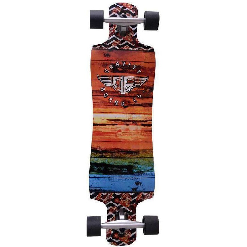 Gravity Drop Through 38″ Pop Grunge Longboard Complete