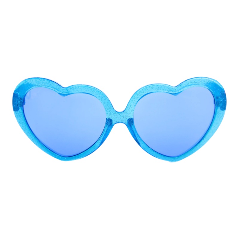 Happy Hour Shades | Heart On Sunglasses | Blue sparkle | Moxi OS