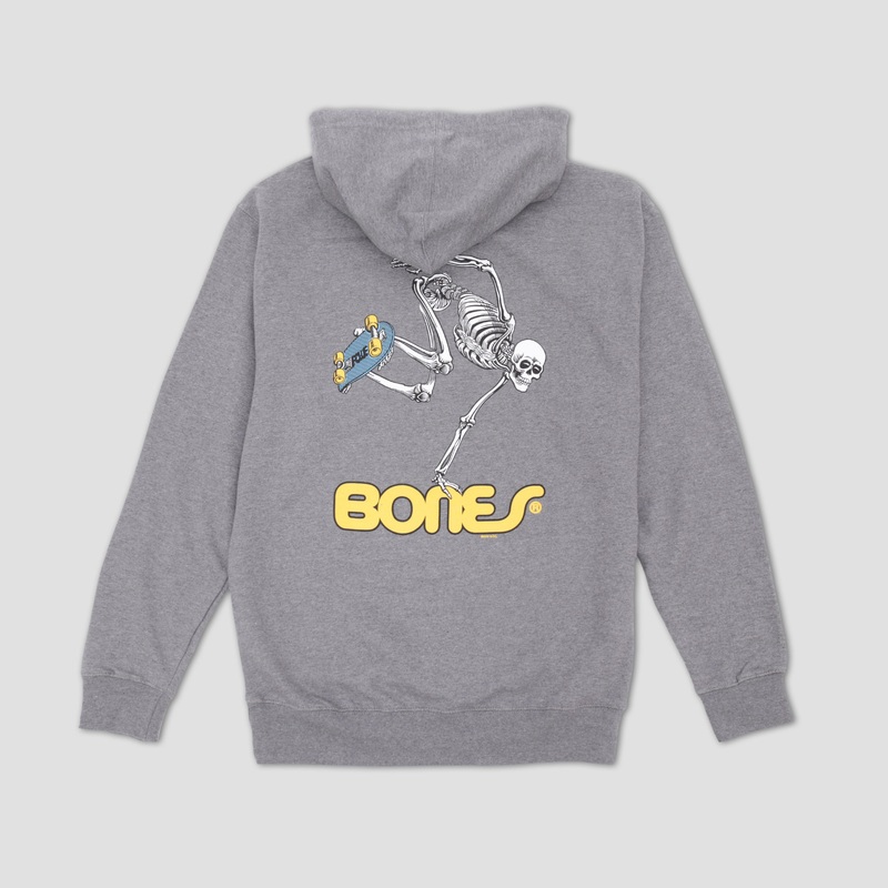 Powell Peralta Skateboard Skeleton Hood Gunmetal Heather Small