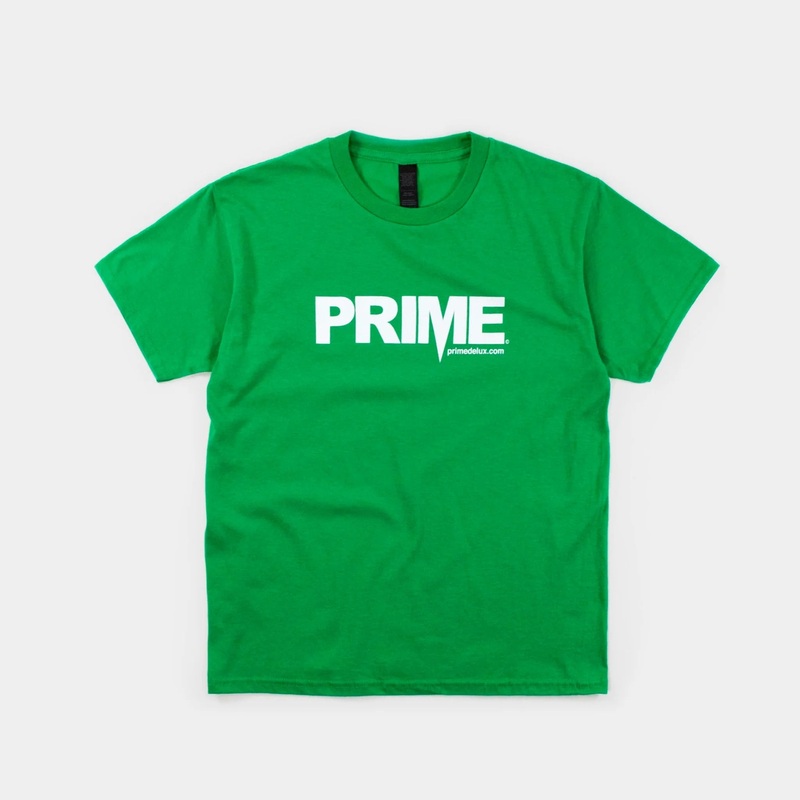 Prime Delux OG Logo Kids T Shirt – Green/ White Kids S