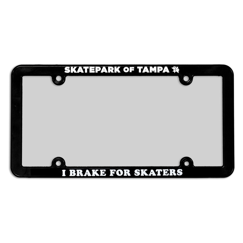 Skatepark of Tampa I Brake For Skaters License Plate Frame Black One Size Fits All