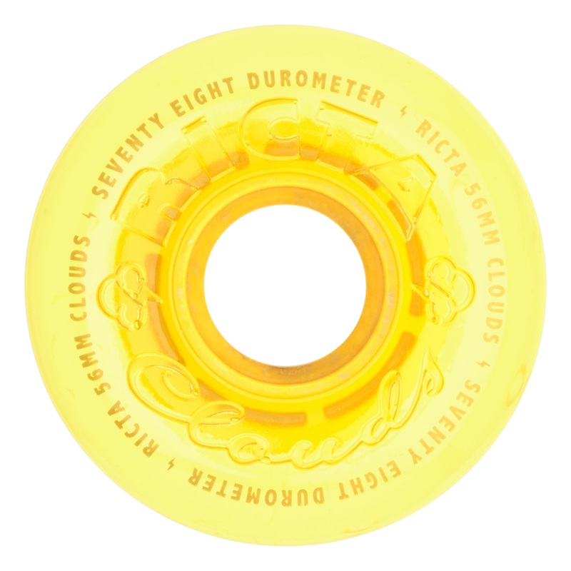 56mm High Vis Clouds Yellow 78a Ricta Skateboard Wheels Yellow 56mm