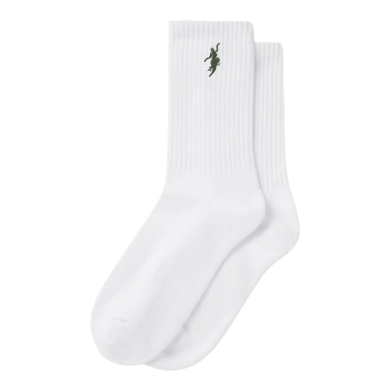 POLAR RIB SOCKS | NO COMPLY – WHITE / ARMY GREEN OS