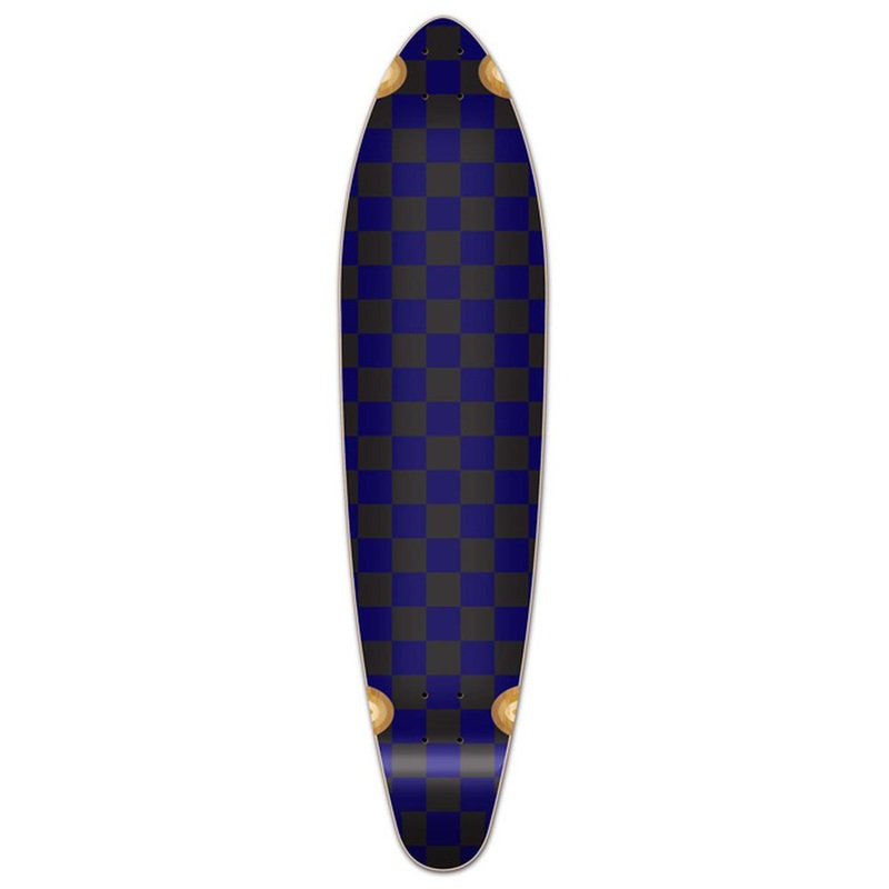 Punked Kicktail Longboard Deck – Checker Blue Deck