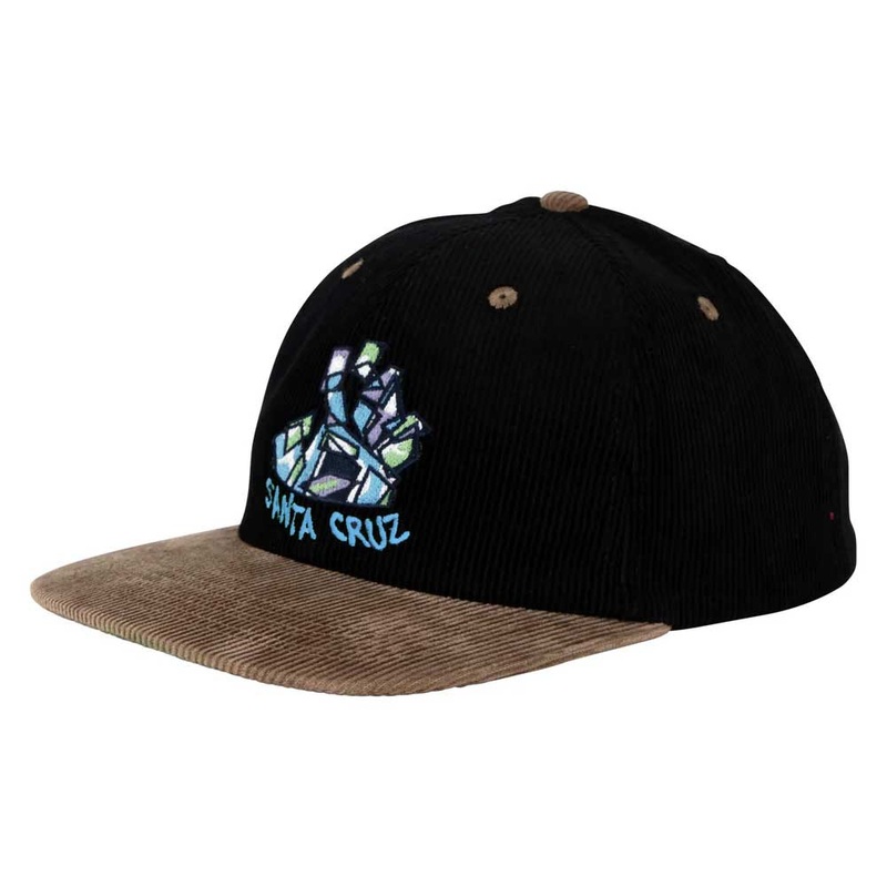 Santa Cruz Scratched Corduroy Snapback Hat Black/Dusty Brown