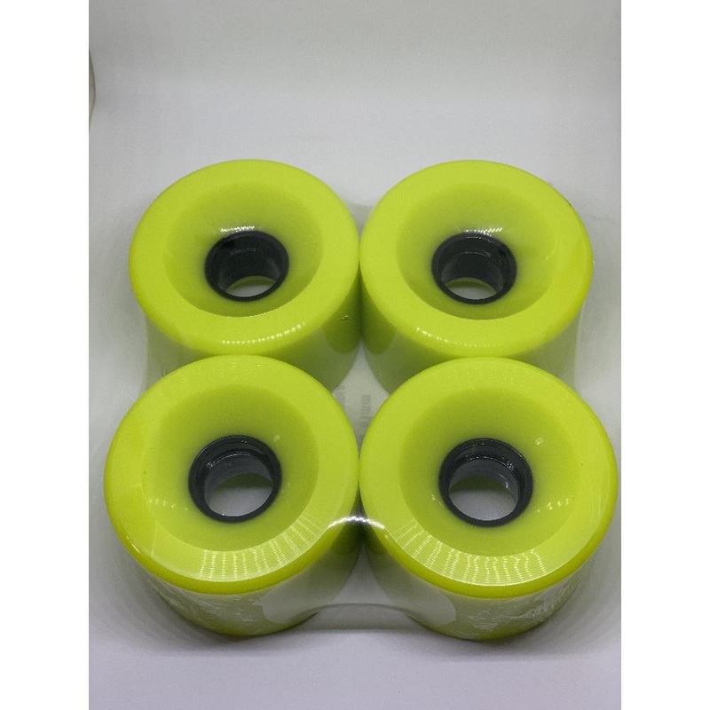 Bright Yellow 70mm x 78a Gel Soft Longboard Wheels