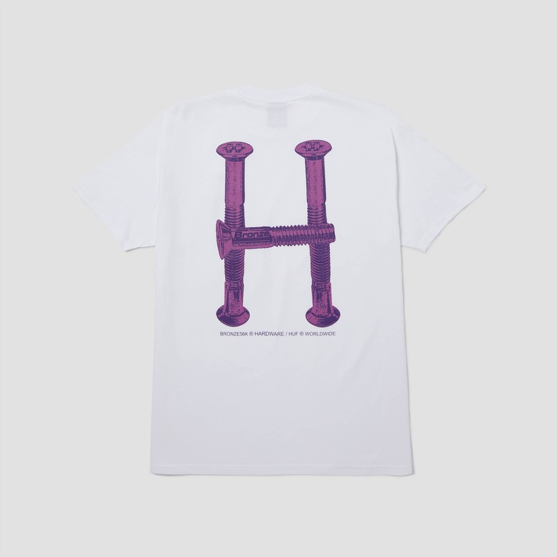 HUF X Bronze H Bolts Triple Triangle Shortsleeve T-Shirt White Small