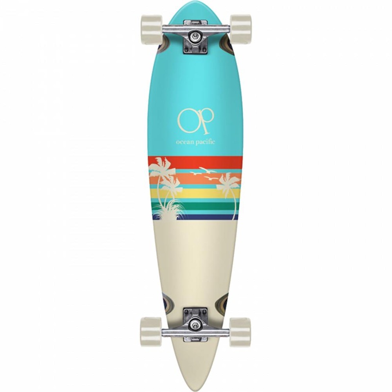 Ocean Pacific Sunset Teal/Off-White 40″ Pintail Longboard Complete