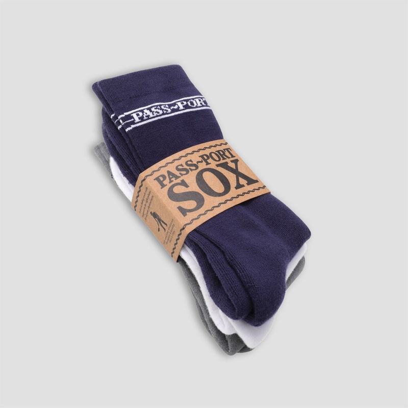 PassPort Hi Sox 3 Pack R43  Navy / White / Grey