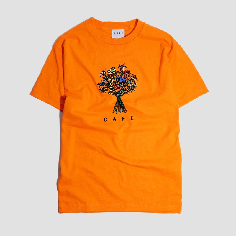 Skateboard Cafe Bouquet T-Shirt Orange Small