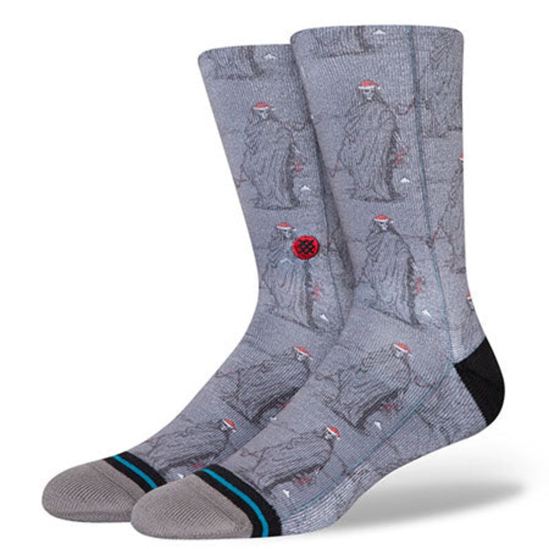 Stance Happy Holideath Crew Socks Grey Large