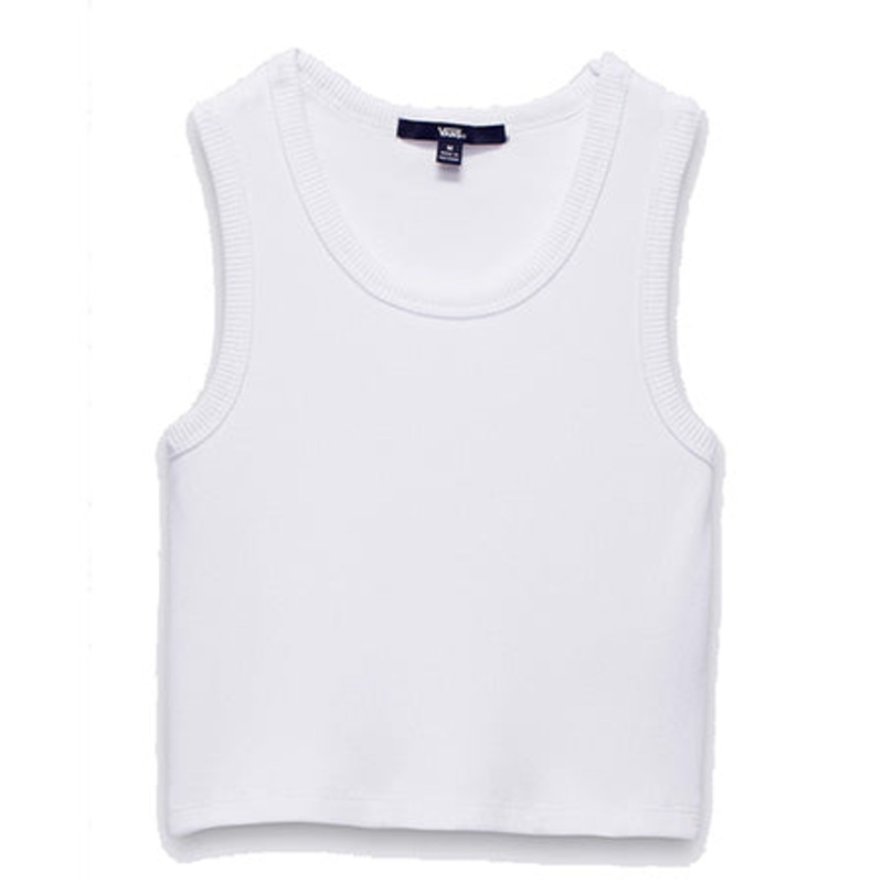 Vans Womens Drew Ribbed Tank Top White Extra Small