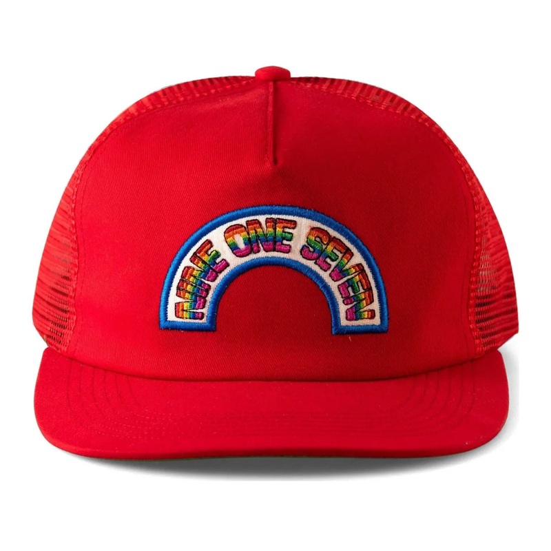917 Rainbow Trucker Hat Red OS