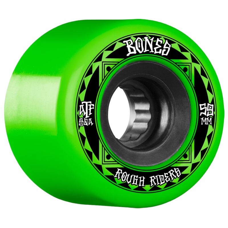 BONES WHEELS ATF Rough Rider Skateboard Wheels Runners 59mm 80a Green 59mm